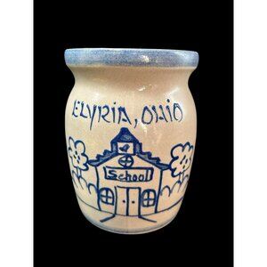 Beaumont Brothers Bros Pottery BBP Elyria Ohio Crock School House 5.5 Salt Glaze